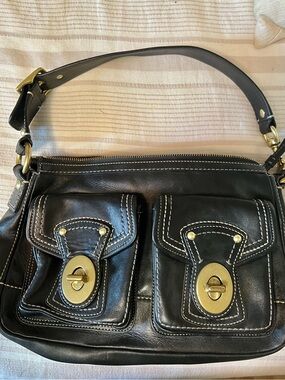 Coach Legacy 65th Anniversary Black Leather Shoulder Bag with Gold Hardware